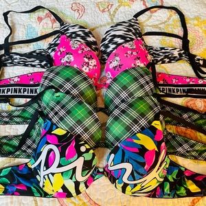 Set of 5 used Pink Bras - good condition (2 are identical)